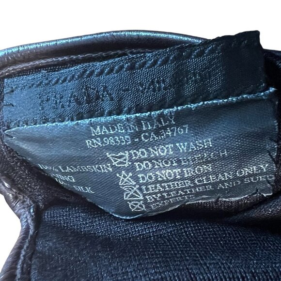 PRADA Lambskin Brown Gloves w/ Adjustable Prada Clasp #1376 - Picture 4 of 5